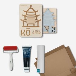 Pack sello grande + tinta. Ideales para personalizar tu packaging.