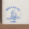 Sello de Ex Libris Diseño Gato Lector | SellosGoma