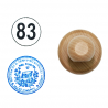 Sello redondo con mango de madera de 4 cm diámetro