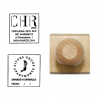 Sello personalizado con mango de madera de 4 x 4 cm.